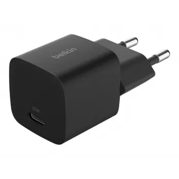 USB-C įkroviklis Belkin BOOSTCHARGE 25W Power Delivery Juoda – greitas USB‑C PD 25W sieninis adapteris
