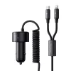 Mcdodo CC-0370 automobilinis įkroviklis, USB-C, Lightning, 120W, ištraukiami kabeliai