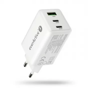 Maitinimo įkroviklis everActive SQ-655Q 65W, 1×USB-A + 2×USB-C greitasis įkrovimas