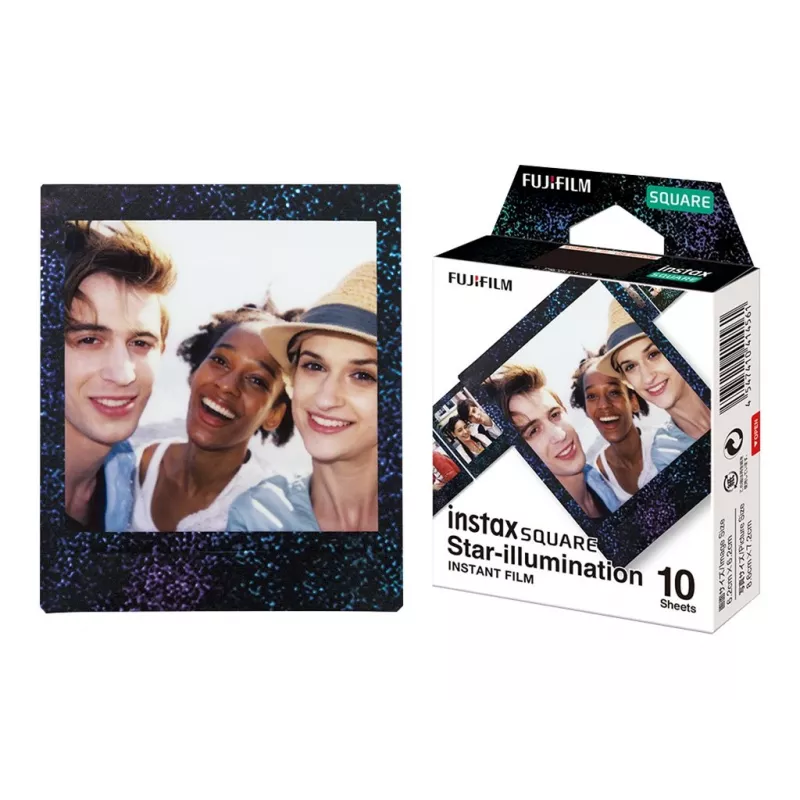 Fujifilm | Instax Square Star Illumination momentinė plėvelė (10 lap.) | 86 x 72 mm | Spaudinio dydis: 86 mm x 72 mm, vaizdo dydis: 62 mm x 62 mm | Kiekis: 10