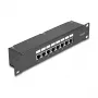 DeLOCK 10 colių jungiamasis skydelis 8 prievadų Cat.6 RJ45 juodas 1U