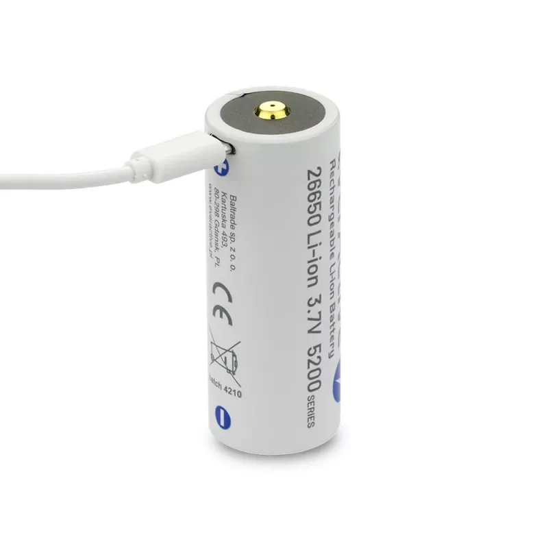 Įkraunama baterija everActive EV26650-52M 3,7 V 5200 mAh su „Micro USB“ įkrovimu