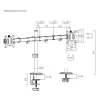 Stalinis laikiklis Maclean 2 monitoriams, VESA 75x75 ir 100x100, 17-32, 2x 9kg, MC-754N