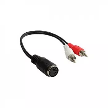 Alcasa AD-2CS5B Audio-Cable 0,2 m 2 x RCA DIN (5-pin) Juoda - Red - White (AD-2CS5B)