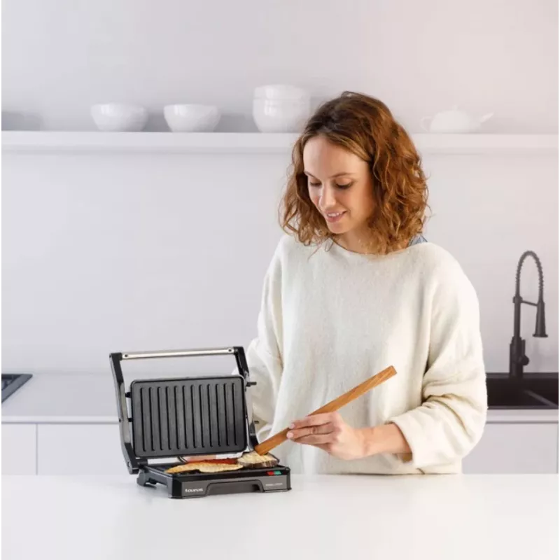Kontaktinė kepsninė Taurus MYGRILL LEGEND 1000W, nerūdijantis plienas/juoda, kepimo paviršius 230×145 mm