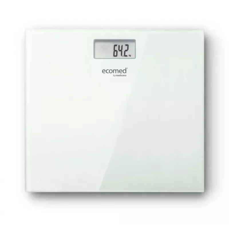 Ecomed by Medisana PS-72E asmeninės svarstyklės – 150 kg, stiklo platforma, baltos