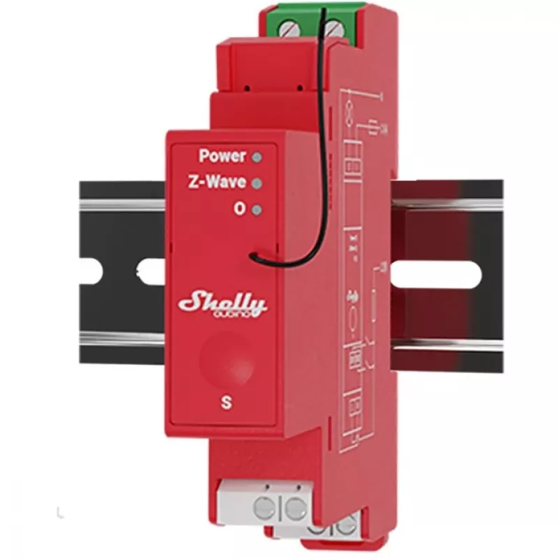 Kietojo kūno relė Shelly Qubino Wave PRO 1PM raudona 16A 110-240V