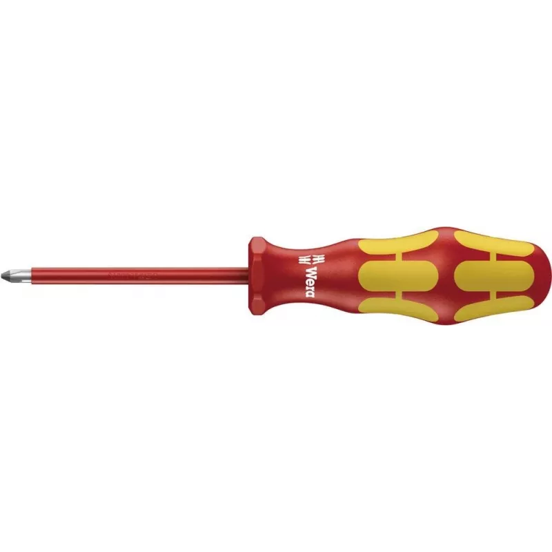 Wera VDE Phillips Screwdriver 162 i PH 2 Blade Length: 100 mm DIN ISO 8764-PH, DIN EN 60900 (05006154001)