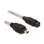 FireWire A/B kabelis DeLOCK 82589 2,0 m pilkas kištukas/kištukas