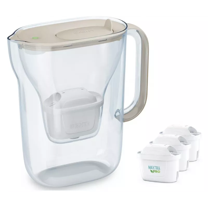Vandens filtravimo ąsotis BRITA Style Essential 2,4 l su 3 keičiamomis kasetėmis (smėlio)
