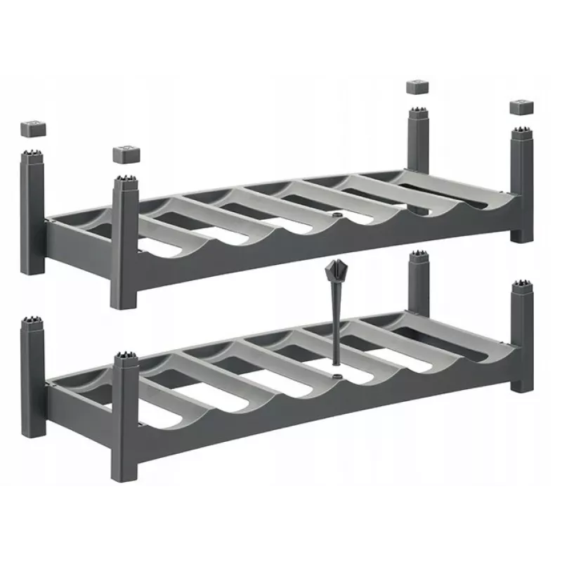 Stalinis vyno stovas rotho VARIO 6 butelių talpa, sulankstomas, pilkas, 600×220×140 mm