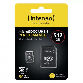 „Flash Memory Intenso“ 512 GB UHS-I „microSD CL10“