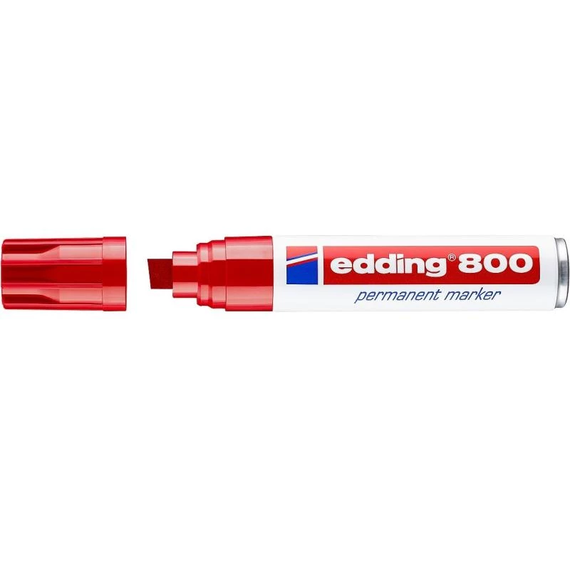 Nuolatinis žymeklis Edding 800 su kaltiniu antgaliu, raudonas