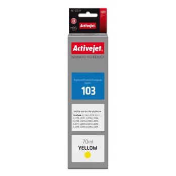 Activejet AE-103Y rašalas (pakaitalas Epson 103 C13T00S44A; Supreme; 70 ml; geltonas)