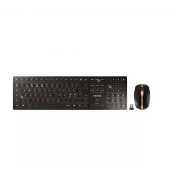 CHERRY DW 9100 SLIM klaviatūra Pelė įtraukta Universali RF Wireless + Bluetooth Nordic Juoda