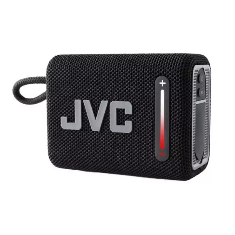 Nešiojamas garsiakalbis JVC XS-E114B, IPX6 atsparus vandeniui, Bluetooth 5.3, 5 W RMS, 2000 mAh baterija, FM radijas, TWS, juodas