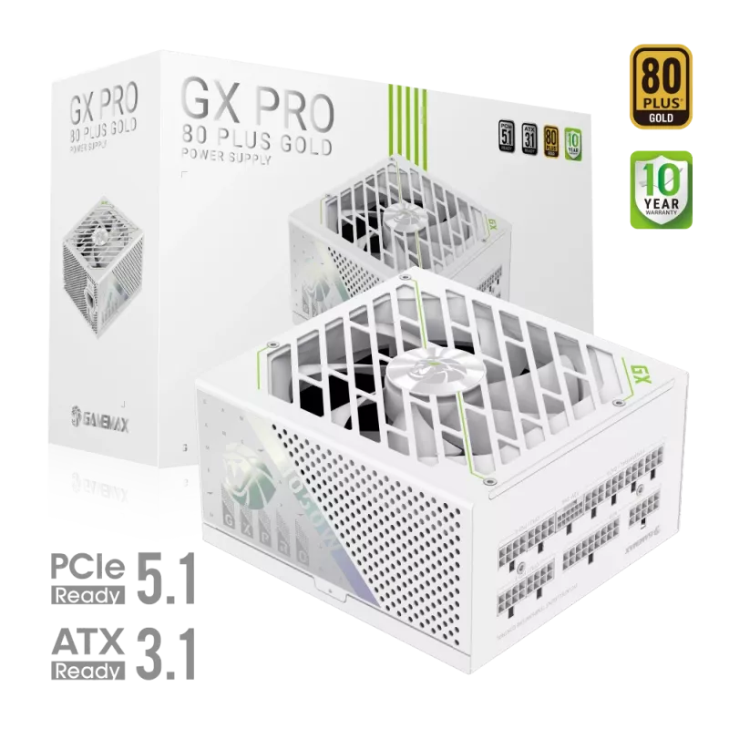 Gamemax maitinimo blokas, 80 PLUS, Gold | GX PRO 1050G WH | 1050 W