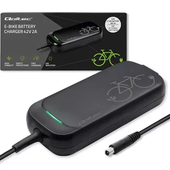 Qoltec greitasis įkroviklis, skirtas XIAOMI 36V elektriniam paspirtukui / dviračiui | 42V | 2A | 8,0*8,0mm + kaištis | atsparus vandeniui + maitinimo laidas