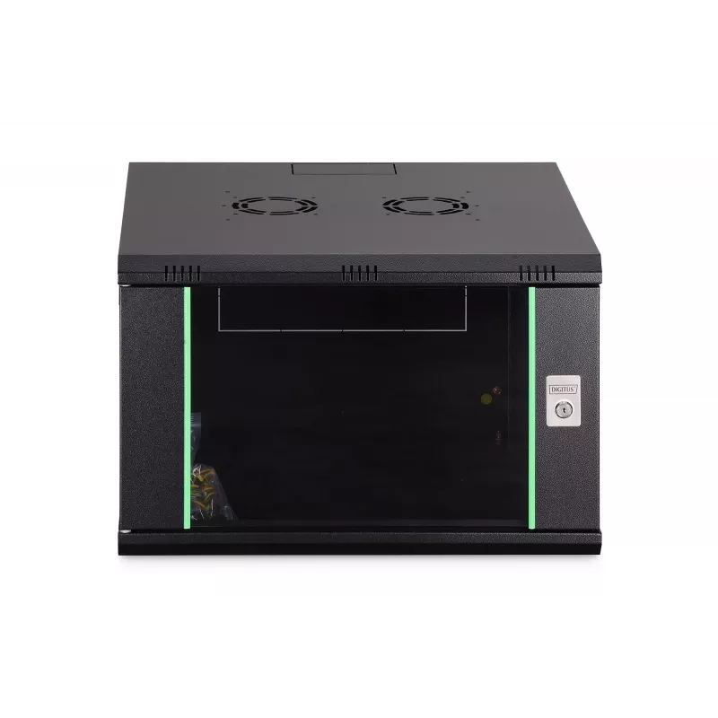 Prie sienos montuojama 19 colių stovo spinta DIGITUS Dynamic-N DN-37103 — 7U, 600x600 mm, IP20, nemontuota, juoda