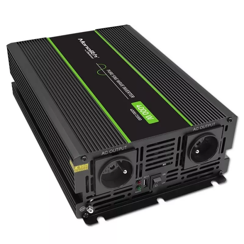 Qoltec Monolith maitinimo adapteris Auto 4000 W Juodas