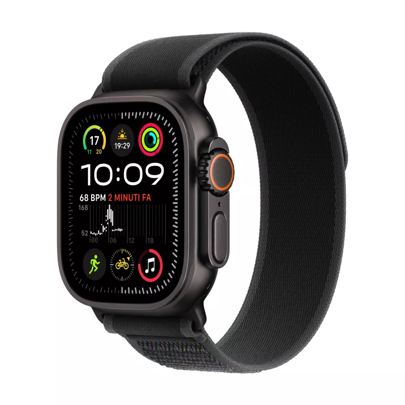 APPLE Watch Ultra 2 GPS + Cellular 49mm juodas titano korpusas su juoda Trail Loop - M/L