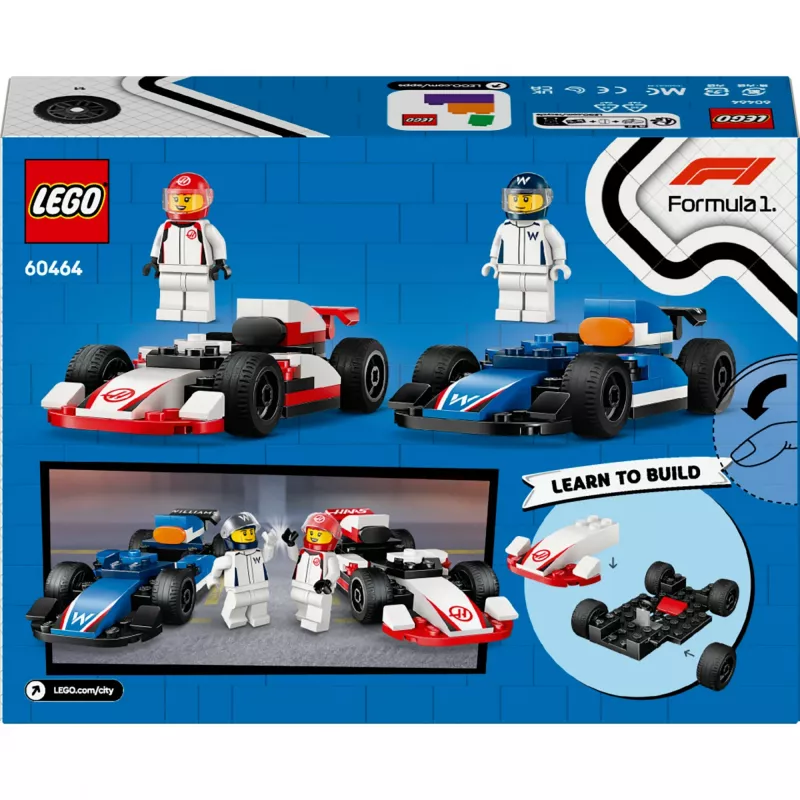 LEGO CITY 60464 F1 - Williams Racing & Haas F1 lenktyniniai automobiliai