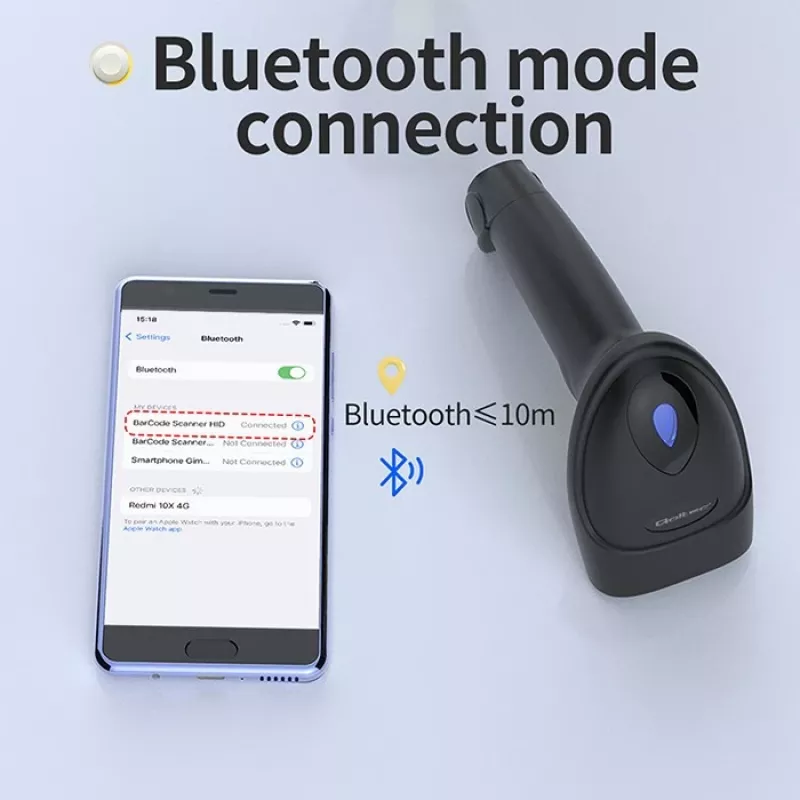 Brūkšninių kodų skaitytuvas QOLTEC 50880 1D/2D USB — rankinis skaitytuvas su USB sąsaja