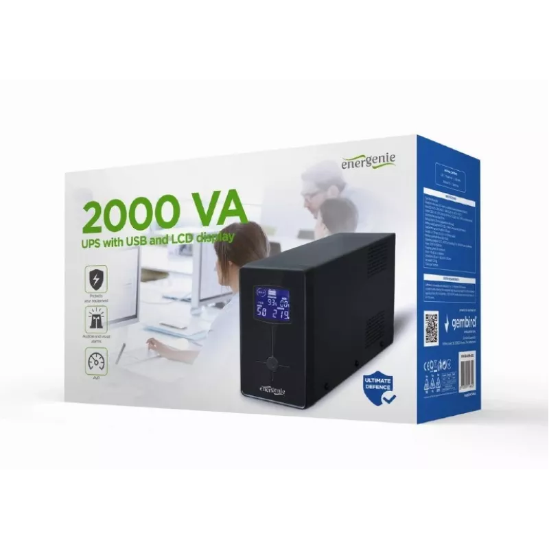 Gembird EG-UPS-035 nepertraukiamo maitinimo šaltinis (UPS) Line-Interactive 2 kVA 1200 W 5 AC lizdų