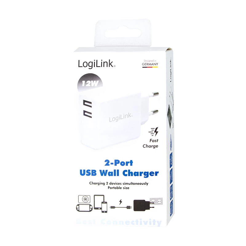 LogiLink maitinimo blokas - 12 W - 2,4 A - 2 išvesties prievadai (USB)