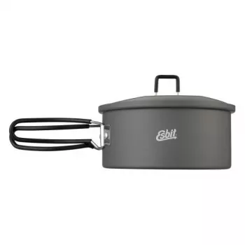 Puodas ESBIT PT1100HA stovyklavimo indai — aliumininis puodas 1,1 L, Ø14,8 cm, 227 g, juodas