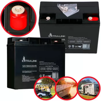 Extralink AGM 12V 18Ah priežiūros nereikalaujanti baterija
