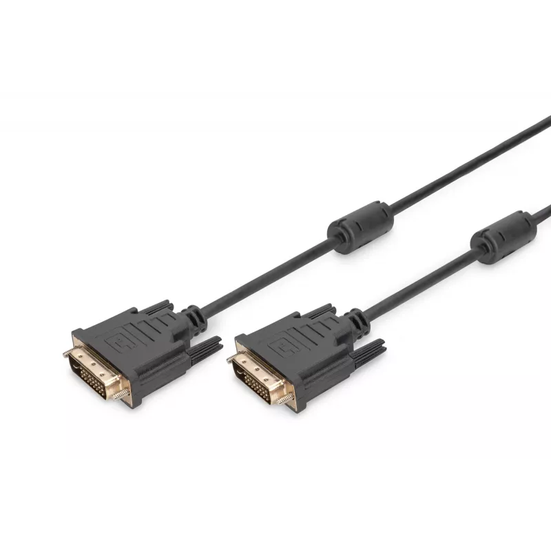 DIGITUS - DVI kabelis - Dual Link - DVI-D (V) - DVI-D (V) - 5,0 m - Formuotas, varžtai nykščiams - Juoda (AK-320101-050-S)