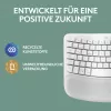 Klaviatūra Logitech Wave Keys, skirta Mac, QWERTZ, vokiška, balta