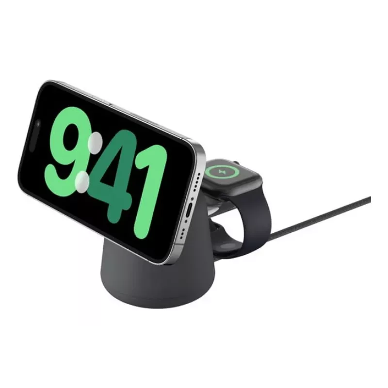 Belaidis įkroviklis Belkin WIZ027VFH36 2 viename magnetinis Qi2 15W, skirtas iPhone ir Apple Watch
