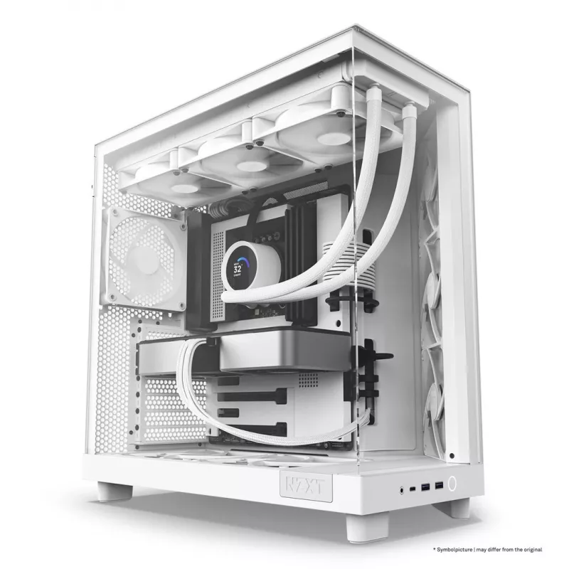 NZXT H6 Flow vidutinio dydžio korpusas – baltas