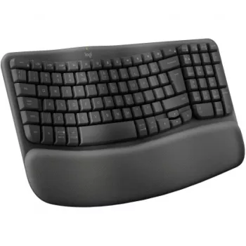 Logitech Wave Keys klaviatūra, skirta biurui, RF belaidė + Bluetooth, QWERTY US International, grafito spalvos