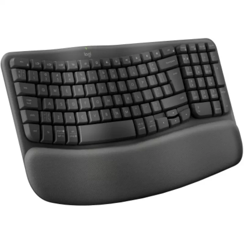 Logitech Wave Keys klaviatūra, skirta biurui, RF belaidė + Bluetooth, QWERTY US International, grafito spalvos