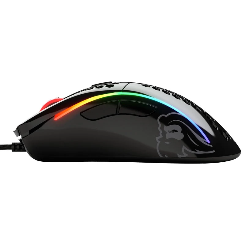 Glorious Gaming Glorious Model D pelė blizgi (juoda), dešiniarankė, optinė, USB Type-A, 12000 DPI, 1 ms, juoda