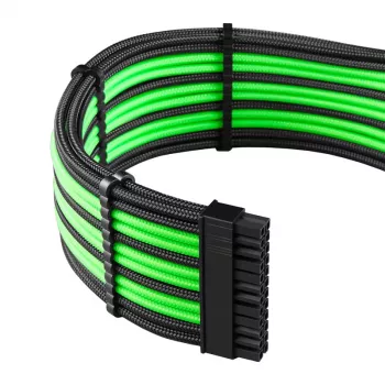 CableMod CableMod PRO ModMesh 12VHPWR kabelio ilginimo rinkinys juoda/šviesiai žalia, 3 kontaktų 16 kontaktų rinkinys