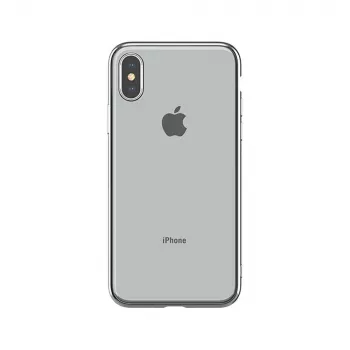 Minkštas dėklas Devia, skirtas iPhone XS Max — TPU, sidabrinis, plonas apsauginis gaubtas