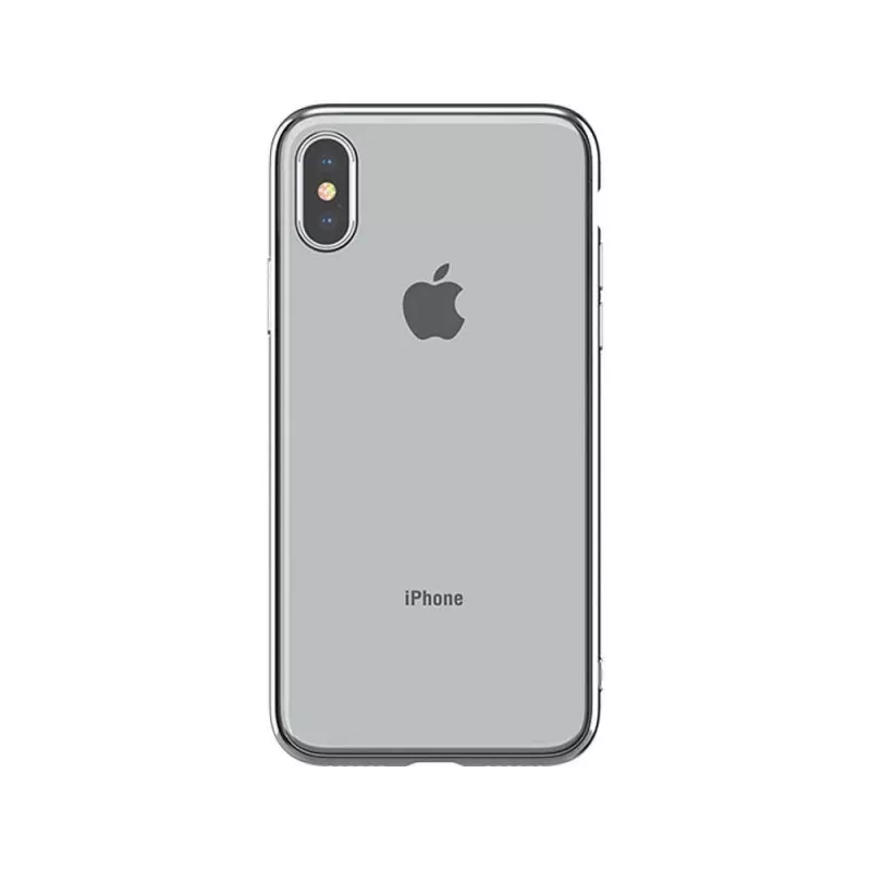 Minkštas dėklas Devia, skirtas iPhone XS Max — TPU, sidabrinis, plonas apsauginis gaubtas