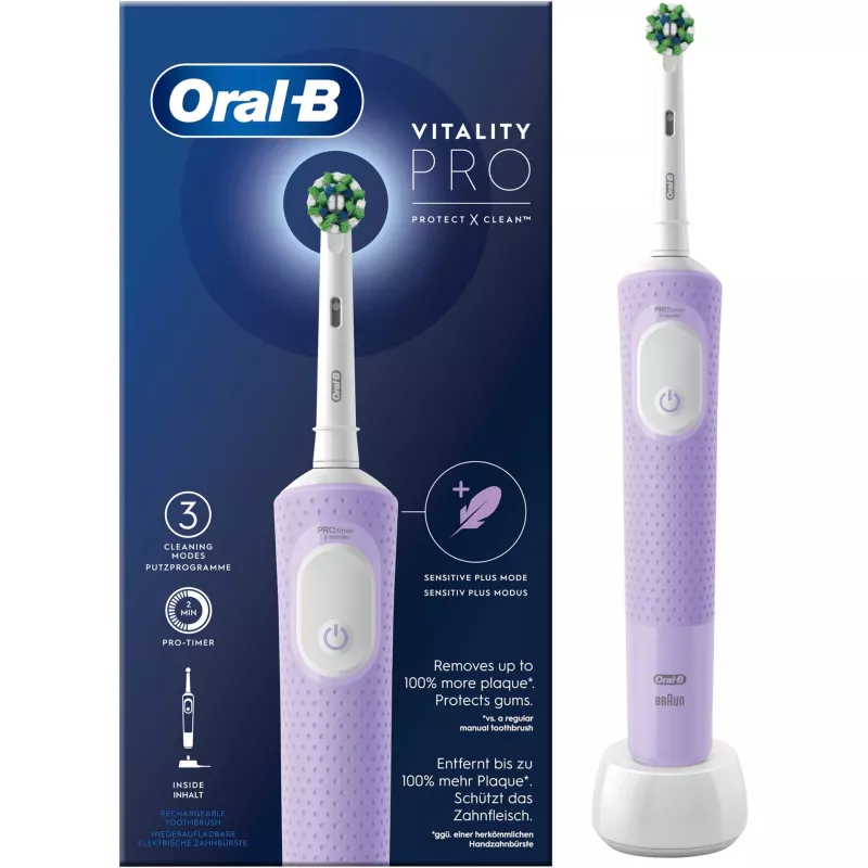 Oral-B Vitality Pro elektrinis dantų šepetėlis violetinis 1 šepetėlis