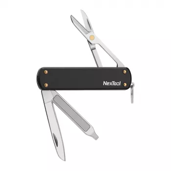 Daugiafunkcis peilis Nextool NE0141 — sulankstomas 4 viename kišeninis įrankis, juodas, sulankstytas 6,4 cm, svoris 28,5 g