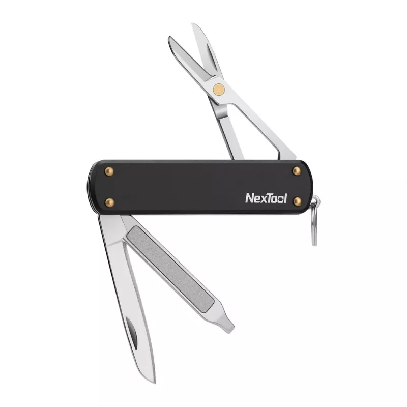 Daugiafunkcis peilis Nextool NE0141 — sulankstomas 4 viename kišeninis įrankis, juodas, sulankstytas 6,4 cm, svoris 28,5 g
