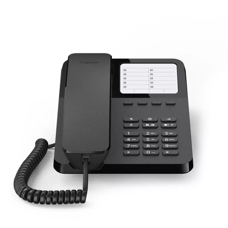 Laidinio stalo telefono Gigaset Desk400 — laidinis stalinis telefonas, juodas, modelis DESK 400
