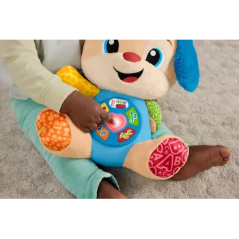 Interaktyvus mokomasis žaislas MATTEL Fisher-Price Learn & Laugh Puppy JFD27 — šviesos, garsai, mygtukai ankstyvajam mokymuisi