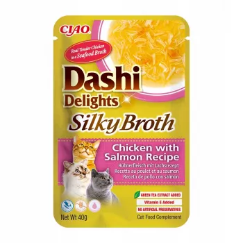INABA CAT Dashi Delights Silky Broth vištiena su lašiša – katės skanėstas – 40g