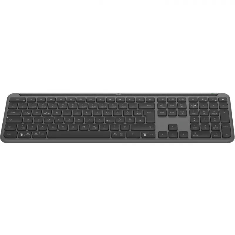 „Logitech K950 Signature plonas“ belaidė biuro klaviatūra, RF belaidė + „Bluetooth“, QWERTZ, vokiška, grafito spalvos