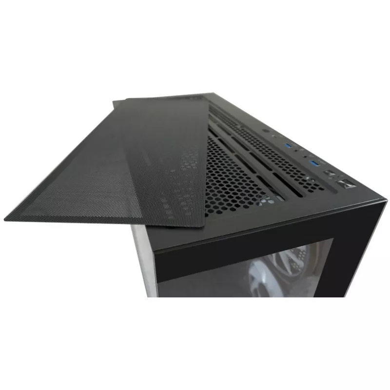 LC-Power Enclosure MidiTower 715B juodas USB3.2/Audio be maitinimo šaltinio SEAMLESS_X (LC-715B-ON)