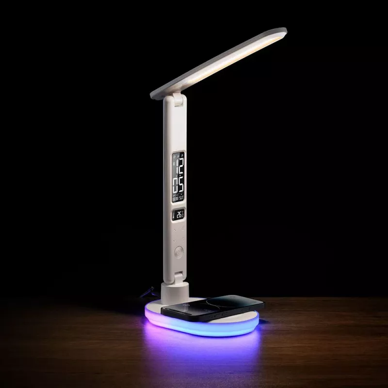 Stalinė lempa Hawk HW-LAMP03 balta RGB — reguliuojama LED stalinė lempa su RGB apšvietimu